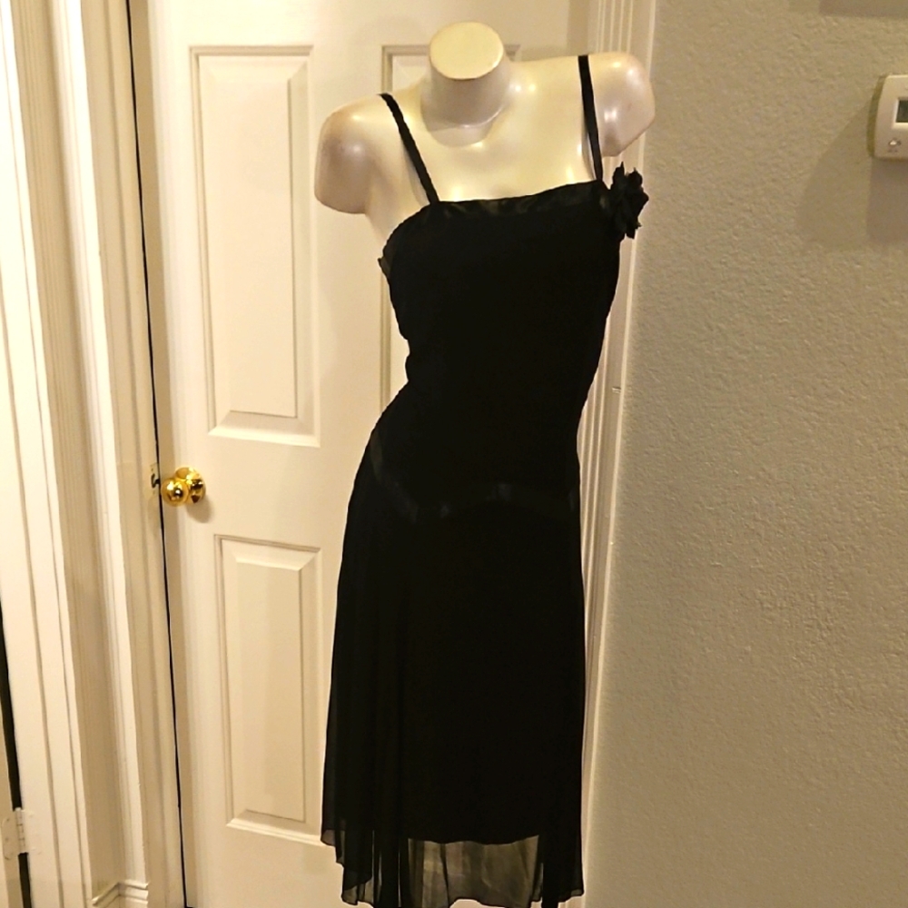 Believe Black Spaghetti Strap Dress